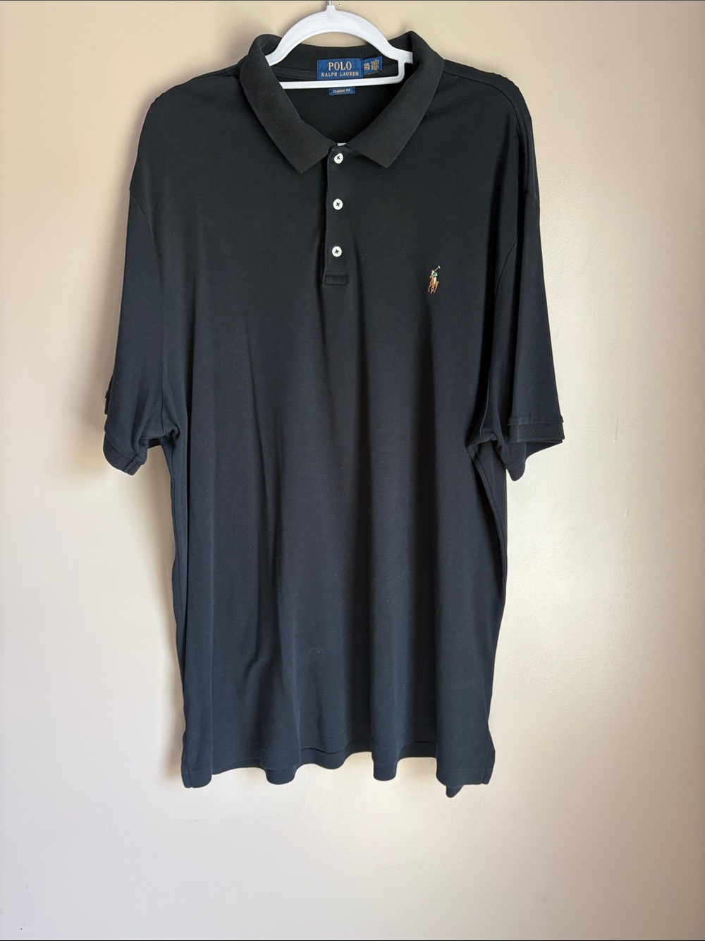 Polo by Ralph Lauren Black Short-Sleeve Polo with Embroidered Pony